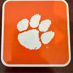 Clemson Tigers Vintage Tin & Cork Coasters Set Of 4 in‎ Original Tin Case -RARE